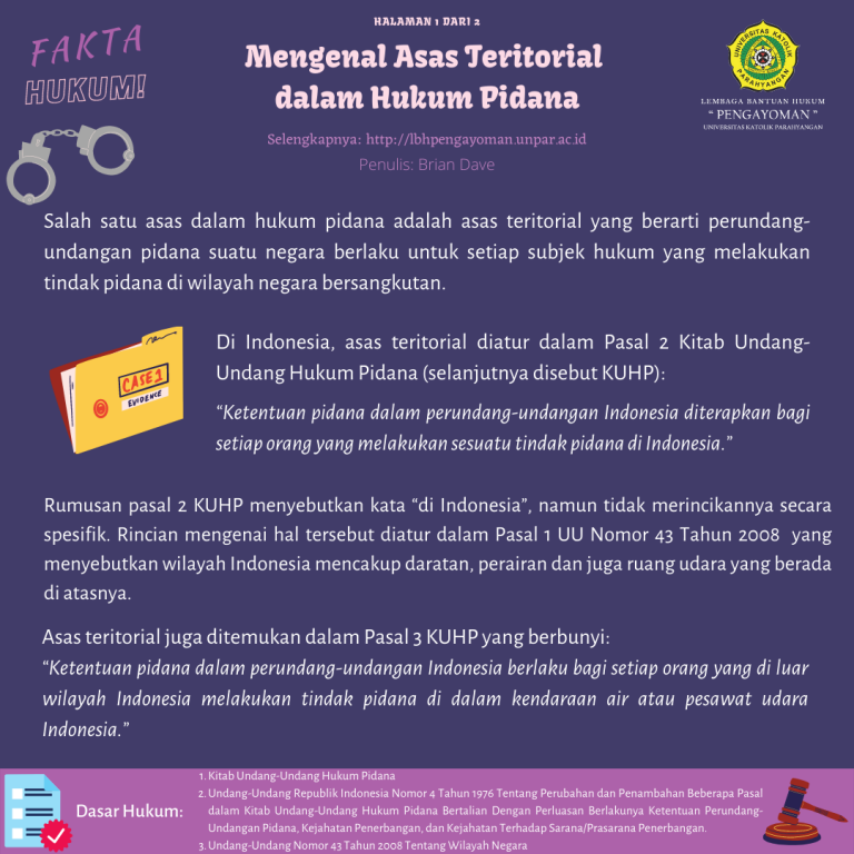 Mengenal Asas Teritorial dalam Hukum Pidana - LBH 'Pengayoman' UNPAR